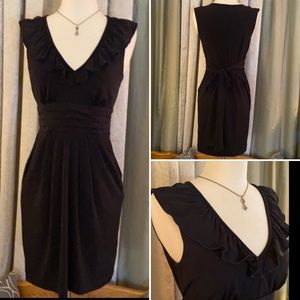 BCX Black Dress Ruffles Pockets